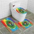 thumbnail image 1 of PUDMAD Abstract Tree Life Chart Spiritual Chakra and Universe Icons Flowers Yoga 3 Piece Bathroom Rugs Set Bath Rug Contour Mat and Toilet Lid Cover, 1 of 2