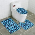 thumbnail image 1 of PUDMAD Abstract Trippy Neon Figures in Contrast Grunge Digital Effects 3 Piece Bathroom Rugs Set Bath Rug Contour Mat and Toilet Lid Cover, 1 of 2