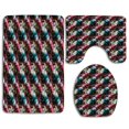 thumbnail image 1 of PUDMAD Abstract Vibrant Rectangles Traditional Polka Dots Surrealism Inspired Geometric 3 Piece Bathroom Rugs Set Bath Rug Contour Mat and Toilet Lid Cover, 1 of 2