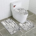 thumbnail image 1 of PUDMAD Abstract Wall Interior Background 3 Piece Bathroom Rugs Set Bath Rug Contour Mat and Toilet Lid Cover, 1 of 2