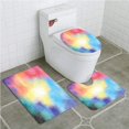 thumbnail image 1 of PUDMAD Abstract Watercolor Galaxy Outer Space Star Dust Seemed in Vivid Colors Modern 3 Piece Bathroom Rugs Set Bath Rug Contour Mat and Toilet Lid Cover, 1 of 2