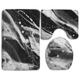 thumbnail image 1 of PUDMAD Abstract Watercolor Texture Painting Avant Garde Art Reminiscent 3 Piece Bathroom Rugs Set Bath Rug Contour Mat and Toilet Lid Cover, 1 of 2