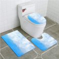 thumbnail image 1 of PUDMAD Abstract Watercolour sea Landscape 3 Piece Bathroom Rugs Set Bath Rug Contour Mat and Toilet Lid Cover, 1 of 2