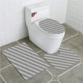 thumbnail image 1 of PUDMAD Abstract Wavy Rhombus Arrangement Abstract Modern Monochrome Diagonal 3 Piece Bathroom Rugs Set Bath Rug Contour Mat and Toilet Lid Cover, 1 of 2