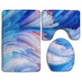 thumbnail image 1 of PUDMAD Abstraction 3 Piece Bathroom Rugs Set Bath Rug Contour Mat and Toilet Lid Cover, 1 of 2