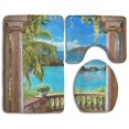 thumbnail image 1 of PUDMAD Access To Sea Through Arch 3 Piece Bathroom Rugs Set Bath Rug Contour Mat and Toilet Lid Cover, 1 of 2