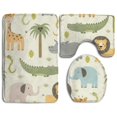 thumbnail image 1 of PUDMAD Adorable 3 Piece Bathroom Rugs Set Bath Rug Contour Mat and Toilet Lid Cover, 1 of 2