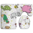 thumbnail image 1 of PUDMAD Adorable 3 Piece Bathroom Rugs Set Bath Rug Contour Mat and Toilet Lid Cover, 1 of 2