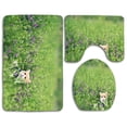 thumbnail image 1 of PUDMAD Adorable Cat 3 Piece Bathroom Rugs Set Bath Rug Contour Mat and Toilet Lid Cover, 1 of 2
