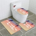thumbnail image 1 of PUDMAD Adventure Artistic Interpretation Motivational s Adventure Awaits Message 3 Piece Bathroom Rugs Set Bath Rug Contour Mat and Toilet Lid Cover, 1 of 2