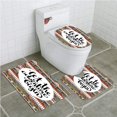 thumbnail image 1 of PUDMAD Adventure Ethnic Backdrop Geometric Aztec Motifs and Hand Writing Old Fashioned 3 Piece Bathroom Rugs Set Bath Rug Contour Mat and Toilet Lid Cover, 1 of 2