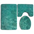 thumbnail image 1 of PUDMAD Aegean Green 3 Piece Bathroom Rugs Set Bath Rug Contour Mat and Toilet Lid Cover, 1 of 2
