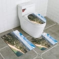 thumbnail image 1 of PUDMAD Aerial View Over Canford Cliffs Area Poole 3 Piece Bathroom Rugs Set Bath Rug Contour Mat and Toilet Lid Cover, 1 of 2
