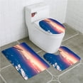 thumbnail image 1 of PUDMAD Aerial View Over Ocean at Sunset 3 Piece Bathroom Rugs Set Bath Rug Contour Mat and Toilet Lid Cover, 1 of 2