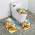 thumbnail image 1 of PUDMAD Aerial View Sunrise Clouds from Sky 3 Piece Bathroom Rugs Set Bath Rug Contour Mat and Toilet Lid Cover, 1 of 2