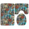 thumbnail image 1 of PUDMAD Afternoon Delight 3 Piece Bathroom Rugs Set Bath Rug Contour Mat and Toilet Lid Cover, 1 of 2