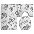 thumbnail image 1 of PUDMAD Afternoon Tea 3 Piece Bathroom Rugs Set Bath Rug Contour Mat and Toilet Lid Cover, 1 of 2