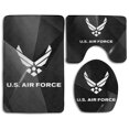 thumbnail image 1 of PUDMAD Air Force Symbol 3 Piece Bathroom Rugs Set Bath Rug Contour Mat and Toilet Lid Cover, 1 of 2