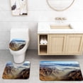 thumbnail image 1 of PUDMAD Air View Pakistan Mountains Along Way to Osaka 3 Piece Bathroom Rugs Set Bath Rug Contour Mat and Toilet Lid Cover, 1 of 2