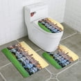 thumbnail image 1 of PUDMAD Alamo Square and Painted Ladies San Francisco Skyline 3 Piece Bathroom Rugs Set Bath Rug Contour Mat and Toilet Lid Cover, 1 of 2
