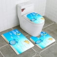 thumbnail image 1 of PUDMAD Alarm Clock 3 Piece Bathroom Rugs Set Bath Rug Contour Mat and Toilet Lid Cover, 1 of 2