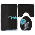 thumbnail image 1 of PUDMAD Alien Astronaut Moon 3 Piece Bathroom Rugs Set Bath Rug Contour Mat and Toilet Lid Cover, 1 of 2
