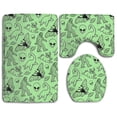 thumbnail image 1 of PUDMAD Aliens Bigfoot Dinosaurs Green 3 Piece Bathroom Rugs Set Bath Rug Contour Mat and Toilet Lid Cover, 1 of 2