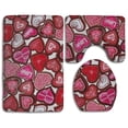 thumbnail image 1 of PUDMAD All Kinds Love 3 Piece Bathroom Rugs Set Bath Rug Contour Mat and Toilet Lid Cover, 1 of 2