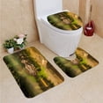 thumbnail image 1 of PUDMAD Alligator 3 Piece Bathroom Rugs Set Bath Rug Contour Mat and Toilet Lid Cover, 1 of 2