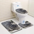 thumbnail image 1 of PUDMAD Alligator 3 Piece Bathroom Rugs Set Bath Rug Contour Mat and Toilet Lid Cover, 1 of 2