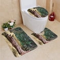 thumbnail image 1 of PUDMAD Alligator a Boulder 3 Piece Bathroom Rugs Set Bath Rug Contour Mat and Toilet Lid Cover, 1 of 2
