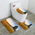 thumbnail image 1 of PUDMAD Alone Tree on Meadow at Sunset Sun Panorama 3 Piece Bathroom Rugs Set Bath Rug Contour Mat and Toilet Lid Cover, 1 of 2