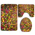thumbnail image 1 of PUDMAD Alot Flowers 3 Piece Bathroom Rugs Set Bath Rug Contour Mat and Toilet Lid Cover, 1 of 2