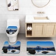 thumbnail image 1 of PUDMAD Alpen Glow at Matterhorn Stellisee in Foreground 3 Piece Bathroom Rugs Set Bath Rug Contour Mat and Toilet Lid Cover, 1 of 2