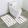 thumbnail image 1 of PUDMAD Alphabet and Numbers Floral Set 3 Piece Bathroom Rugs Set Bath Rug Contour Mat and Toilet Lid Cover, 1 of 2
