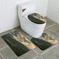 thumbnail image 1 of PUDMAD Alpine Church Between Mist and Clouds Idyllic Pinnacles Mountain Range Dramatic 3 Piece Bathroom Rugs Set Bath Rug Contour Mat and Toilet Lid Cover, 1 of 2