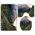 thumbnail image 1 of PUDMAD Alpine Lscape 3 Piece Bathroom Rugs Set Bath Rug Contour Mat and Toilet Lid Cover, 1 of 2