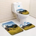 thumbnail image 1 of PUDMAD Alps Sunrise Mountain Panorama Landscape Alpe di Siusi 3 Piece Bathroom Rugs Set Bath Rug Contour Mat and Toilet Lid Cover, 1 of 2
