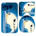 thumbnail image 1 of PUDMAD Amazing Christmas Snowflake Snowman Bright Moon 3 Piece Bathroom Rugs Set Bath Rug Contour Mat and Toilet Lid Cover, 1 of 2