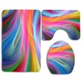 thumbnail image 1 of PUDMAD Amazing Colors Abstract 3 Piece Bathroom Rugs Set Bath Rug Contour Mat and Toilet Lid Cover, 1 of 2