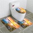 thumbnail image 1 of PUDMAD Amazing Evening View Fira Caldera Volcano Santorini Greece Cruise Ships 3 Piece Bathroom Rugs Set Bath Rug Contour Mat and Toilet Lid Cover, 1 of 2