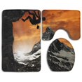 thumbnail image 1 of PUDMAD Amazing Mountain Climbing Luminous 3 Piece Bathroom Rugs Set Bath Rug Contour Mat and Toilet Lid Cover, 1 of 2
