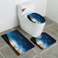 thumbnail image 1 of PUDMAD Amazing Panoramic Landscape View a Milky Way 3 Piece Bathroom Rugs Set Bath Rug Contour Mat and Toilet Lid Cover, 1 of 2