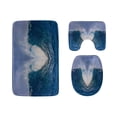 thumbnail image 1 of PUDMAD Amazing Perfect Wave 3 Piece Bathroom Rugs Set Bath Rug Contour Mat and Toilet Lid Cover, 1 of 2