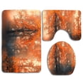 thumbnail image 1 of PUDMAD Amazing Red Fall Forest 3 Piece Bathroom Rugs Set Bath Rug Contour Mat and Toilet Lid Cover, 1 of 2