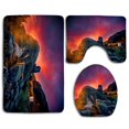 thumbnail image 1 of PUDMAD Amazing Sunset 3 Piece Bathroom Rugs Set Bath Rug Contour Mat and Toilet Lid Cover, 1 of 2