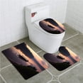 thumbnail image 1 of PUDMAD Amazon Rainforest Sunrise a Boat 3 Piece Bathroom Rugs Set Bath Rug Contour Mat and Toilet Lid Cover, 1 of 2