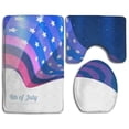 thumbnail image 1 of PUDMAD American 4th July 3 Piece Bathroom Rugs Set Bath Rug Contour Mat and Toilet Lid Cover, 1 of 2