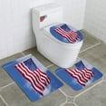 thumbnail image 1 of PUDMAD American Flag Against Sky 3 Piece Bathroom Rugs Set Bath Rug Contour Mat and Toilet Lid Cover, 1 of 2