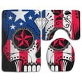 thumbnail image 1 of PUDMAD American Flag Patriot Skull 3 Piece Bathroom Rugs Set Bath Rug Contour Mat and Toilet Lid Cover, 1 of 2